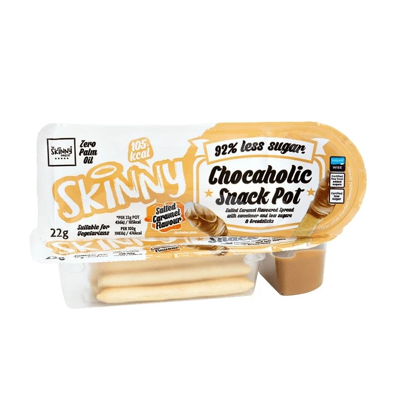 (Liquidación, Consumir preferentemente antes de septiembre de 2026) Snack de chocolate ligero con caramelo salado Skinny Chocaholic - 22 g (Copia)