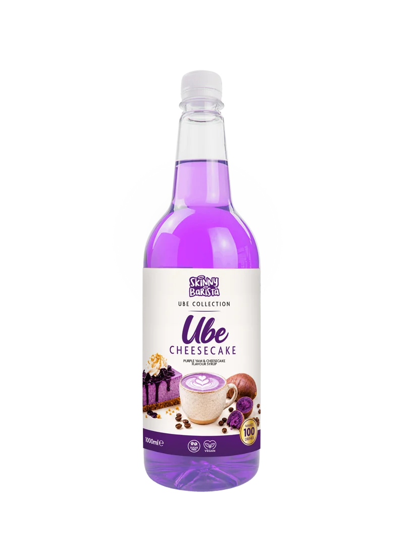 Jarabe Skinny Barista sabor tarta de queso ube - Bajo en calorías y sin azúcar - 1 litro