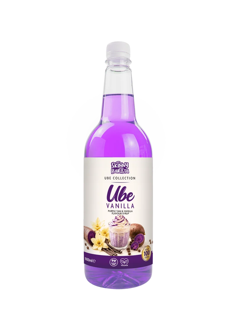 Jarabe Skinny Barista sabor ube y vainilla - Bajo en calorías y sin azúcar - 1 litro