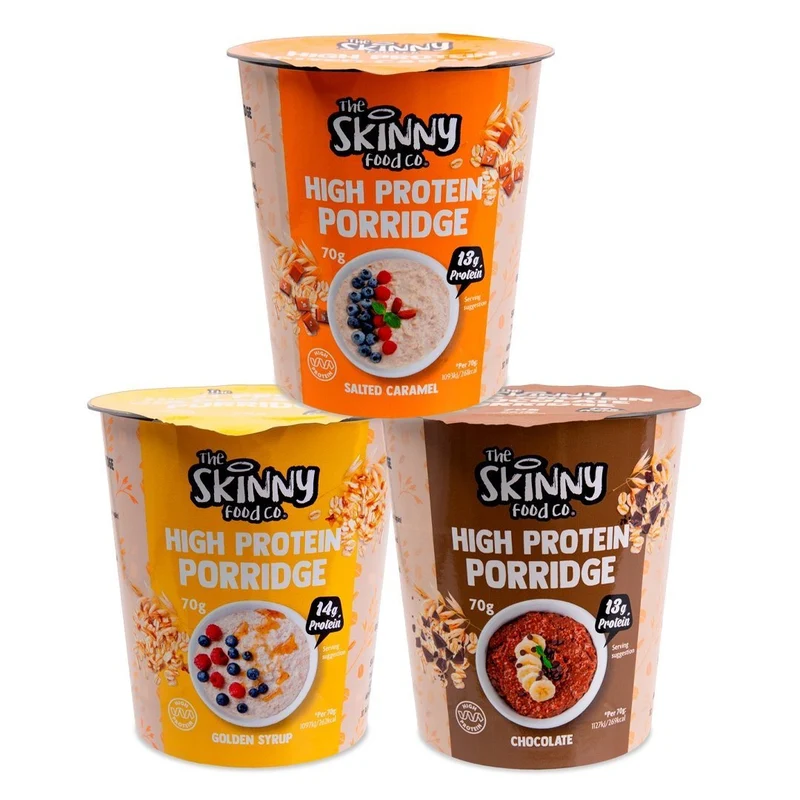Tarrinas individuales de avena Skinny High Protein: 14 g de proteína (3 sabores a elegir)