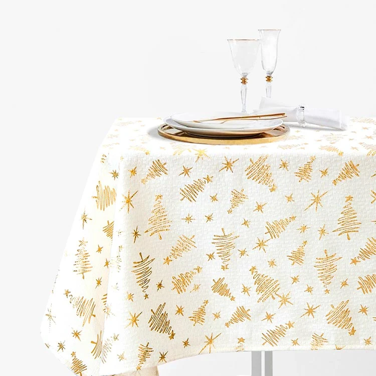 Toalha de Mesa NOEL BLANC DORÉ 140x250cm
