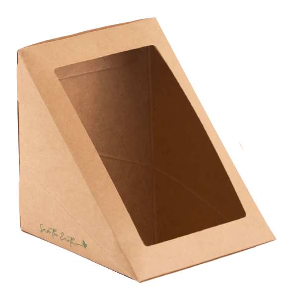 Caja Sándwich Triple con Ventana 123 x 123 x 82 mm (400 unid/caja)-(exclusivo online)