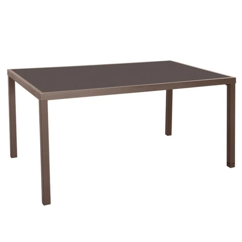 MESA TERRAZA ACERO/VIDRIO 170X100CM MOD. MADEIRA