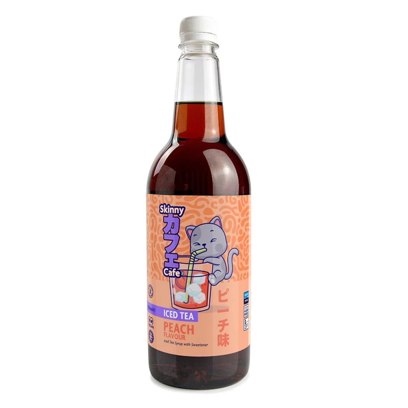Jarabe para té helado Skinny Caffe sabor melocotón sin azúcar - 1 litro