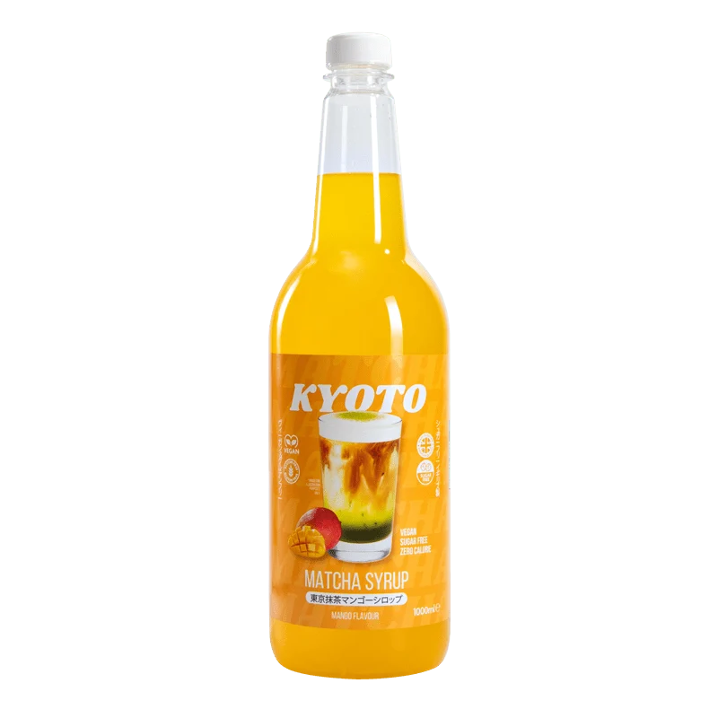 Jarabe de mango y matcha Kyoto - Bajo en calorías y sin azúcar - 1 litro