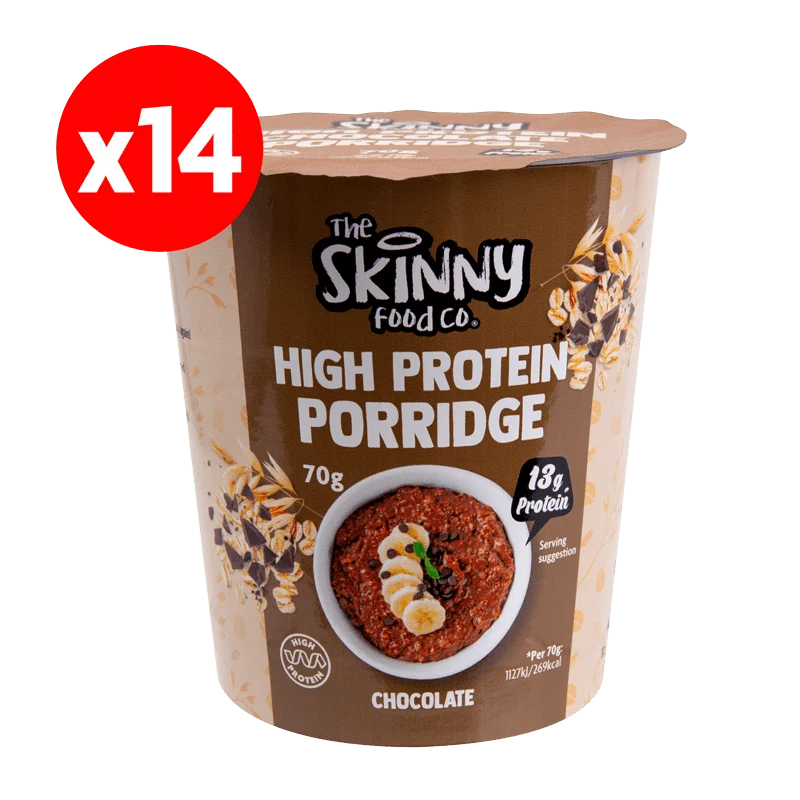 Tarrinas individuales de avena Skinny High Protein, 14 unidades de 70 g (14 g de proteína) (3 sabores a elegir)