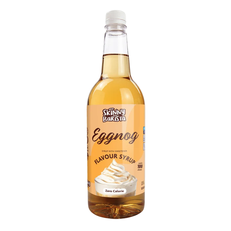 Jarabe con sabor a ponche de huevo - Café ligero sin azúcar y sin calorías - 1 litro