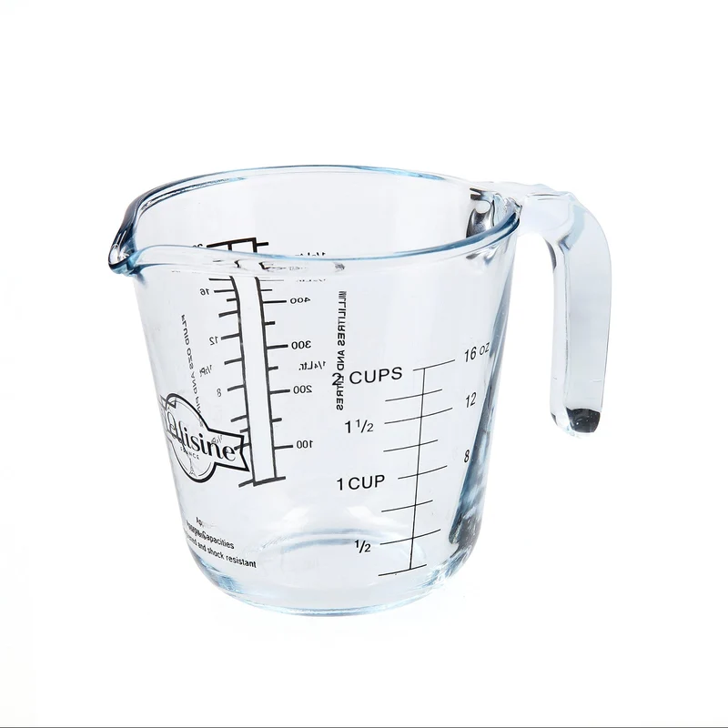 O Cuisine - Jarra Medidora con Asa y Vertedor en Vidrio Borosilicato de 0,5L