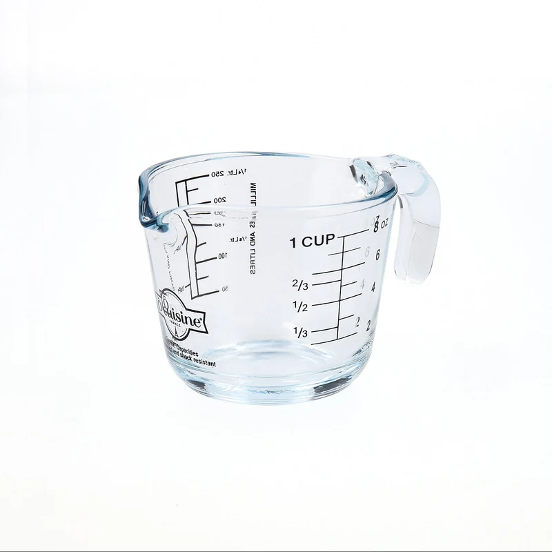 O Cuisine - Jarra Medidora con Asa y Vertedor en Vidrio Borosilicato de 0,25L