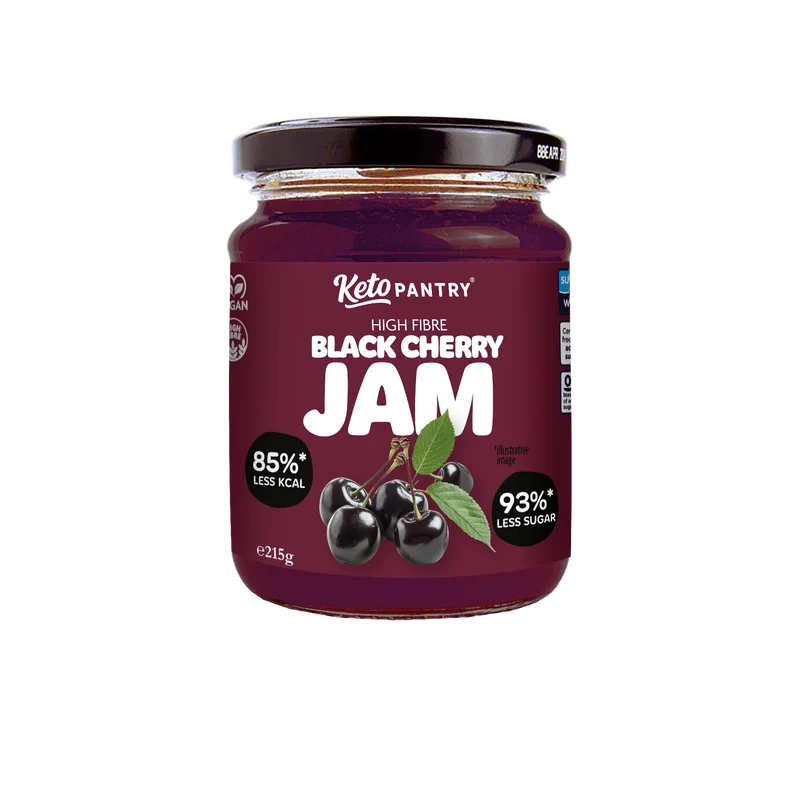 Mermelada de cereza negra baja en azúcar Keto Pantry - 215 g
