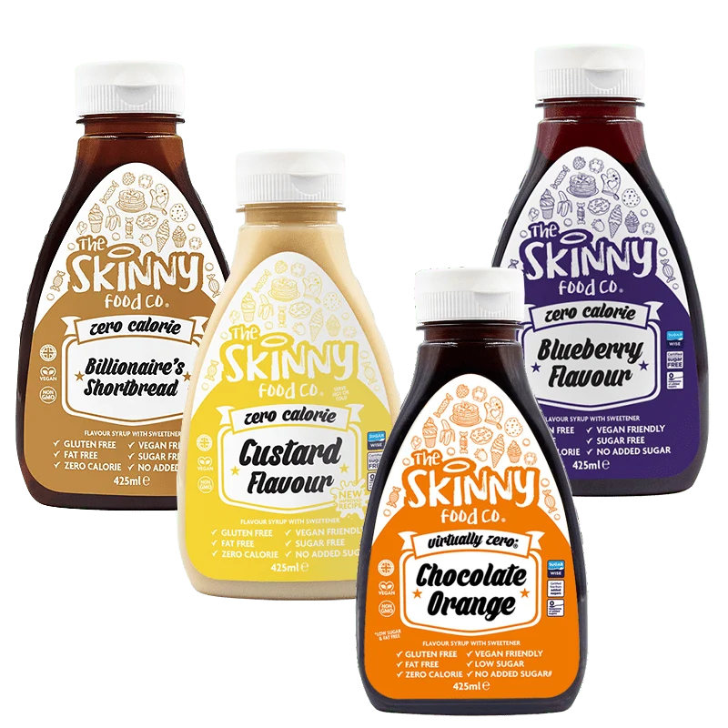 Lote de jarabes esenciales más vendidos: The Skinny Food Co 4 x 425 ml