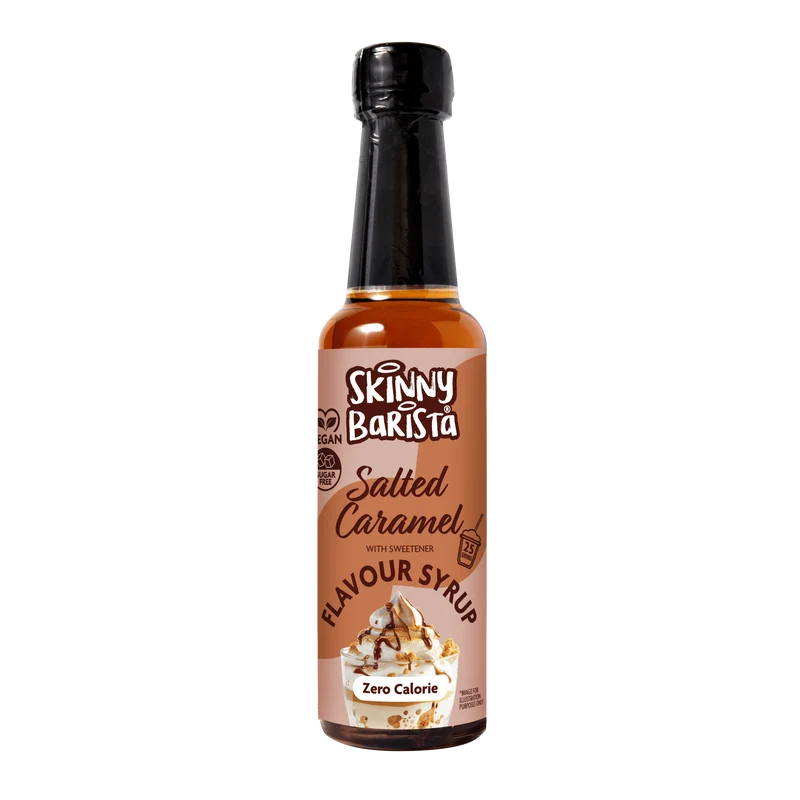 Jarabe de café Skinny Barista con sabor a caramelo salado - Sin calorías y sin azúcar - 250 ml