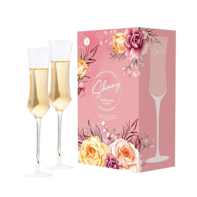 Juego de 2 copas de champán delgadas y copas para Prosecco 'Crystal'