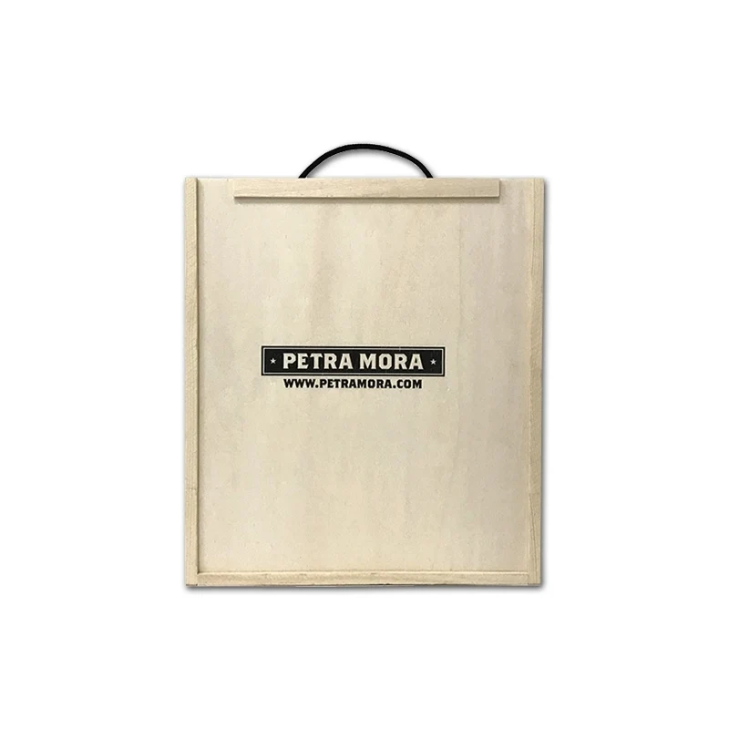 Caja de madera tres botella