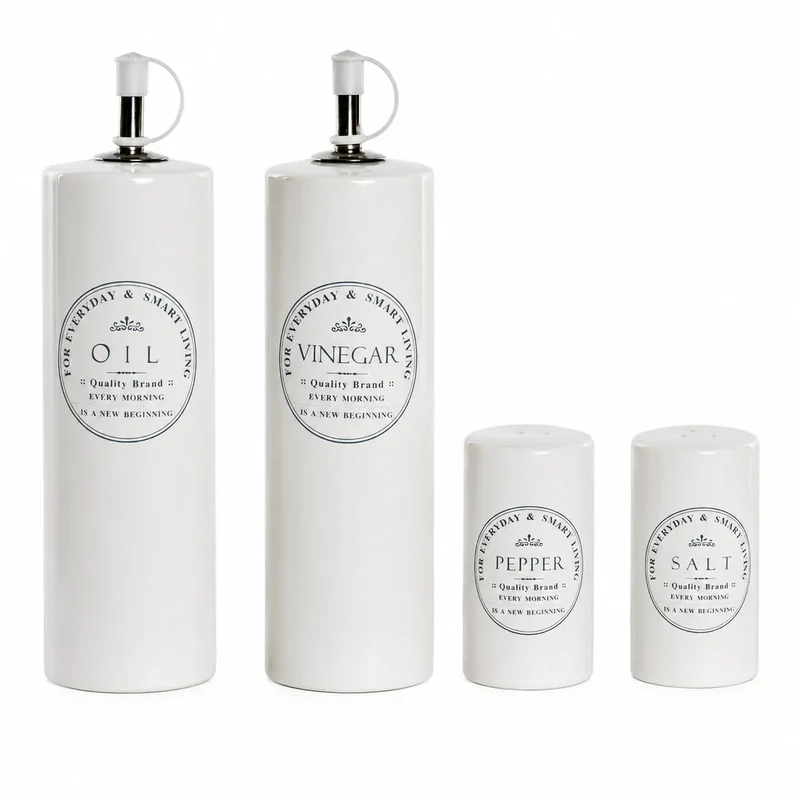 ACEITERA VINAGRERA SET 4 GRES MADERA