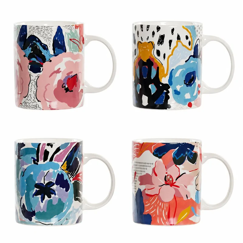 MUG PORCELANA 12X8X9,5 320ML FLORAL SURT.