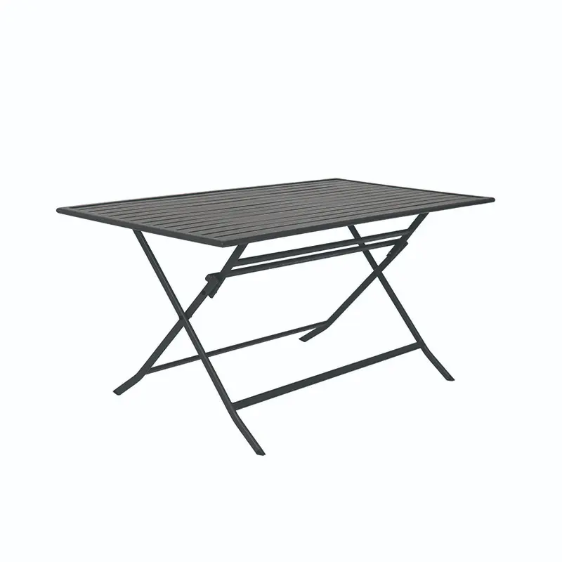 MESA ACERO PLEGABLE GRAFITO 150X80CM