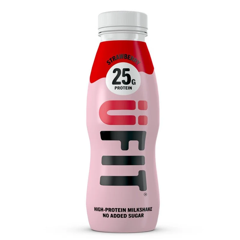 (Liquidación, Consumir preferentemente antes de julio de 2026) Batidos de fresa listos para beber UFIT con alto contenido proteico - 25 g de proteína