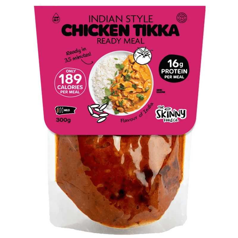 Pollo Tikka indio bajo en calorías, 189 calorías, plato preparado - 300 g (también disponible en paquete de 10)