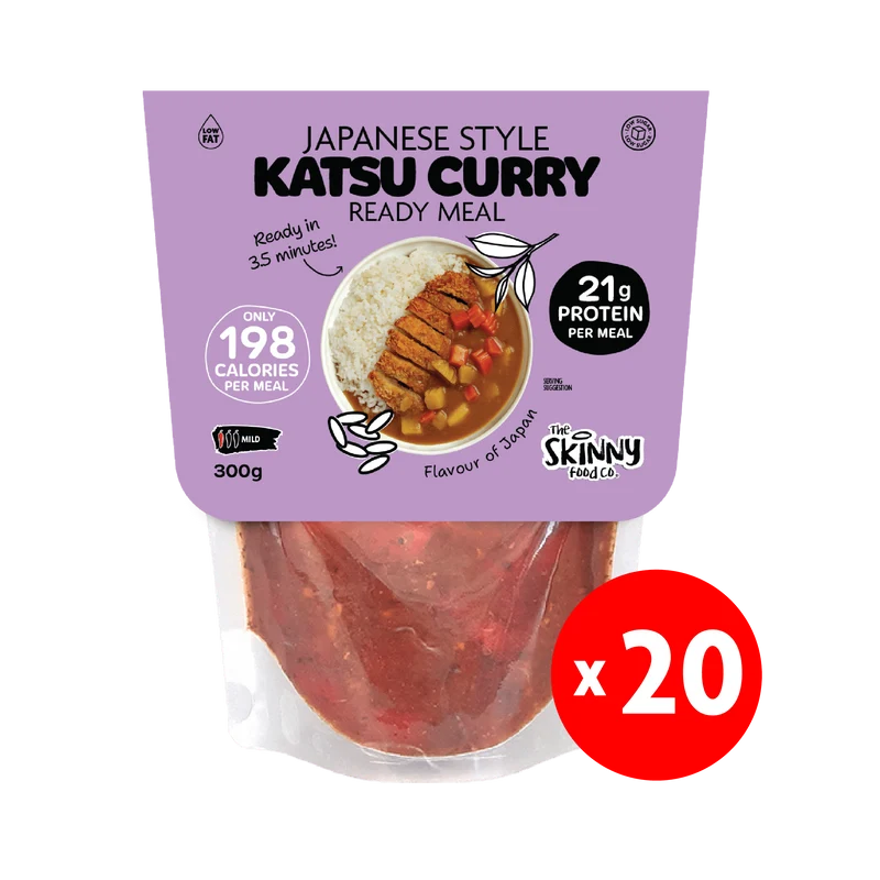 20 x Katsu Curry estilo japonés ligero, 198 calorías, comida preparada - 300 g