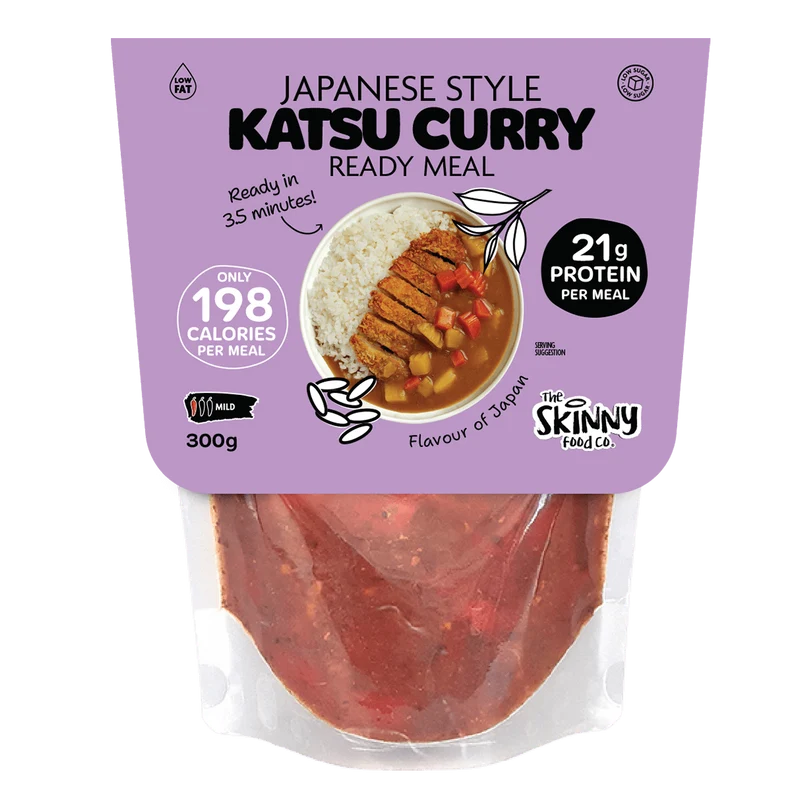 Curry Katsu estilo japonés bajo en calorías, 198 calorías, plato preparado - 300 g (también disponible en paquete de 10)
