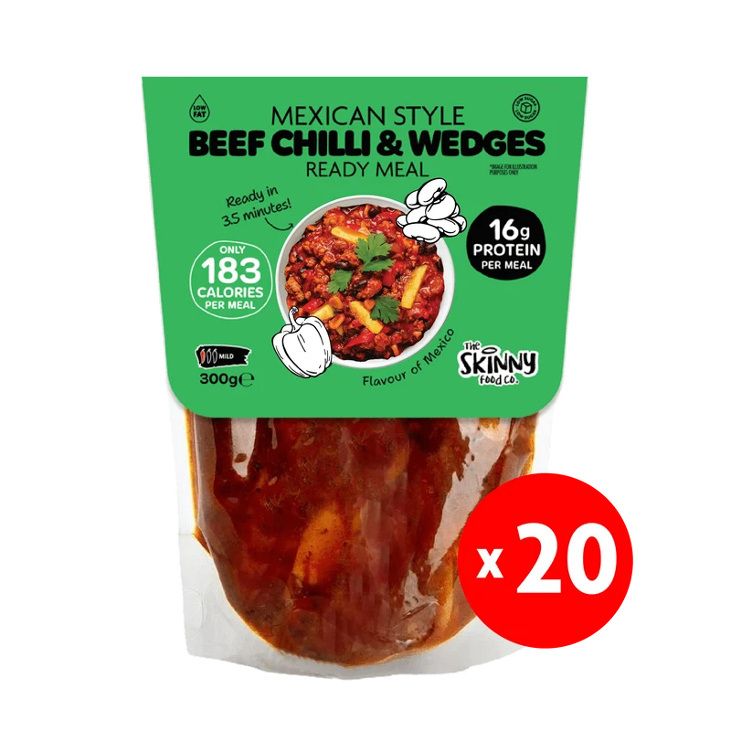 20 x Patatas gajo delgadas de carne mexicana con chile, 183 calorías, comida preparada - 300 g