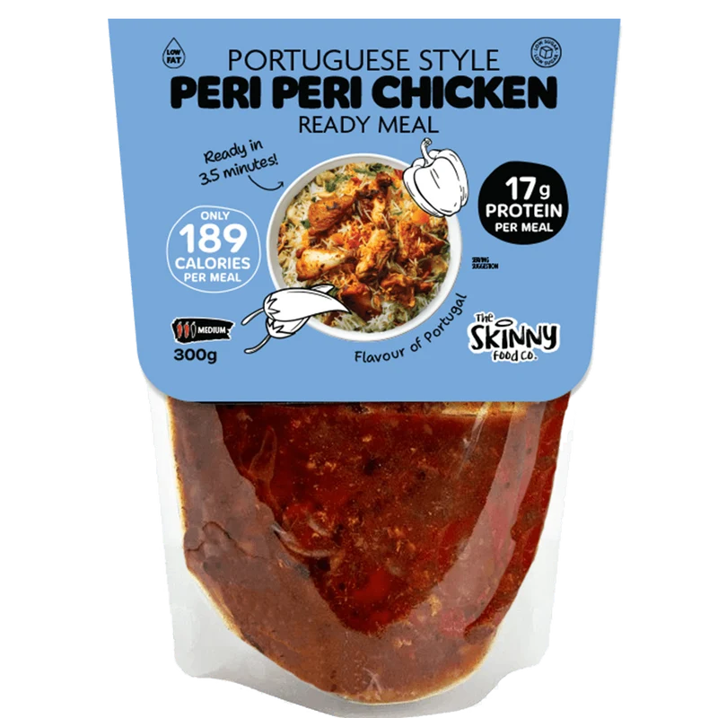 Pollo Peri Peri portugués bajo en calorías, 189 calorías, plato preparado - 300 g (también disponible en paquete de 10)