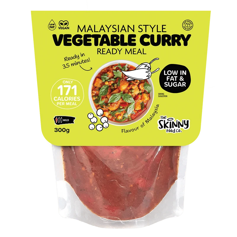 Curry de verduras ligero al estilo malasio, 171 calorías, plato preparado - 300 g (también disponible en paquete de 10)