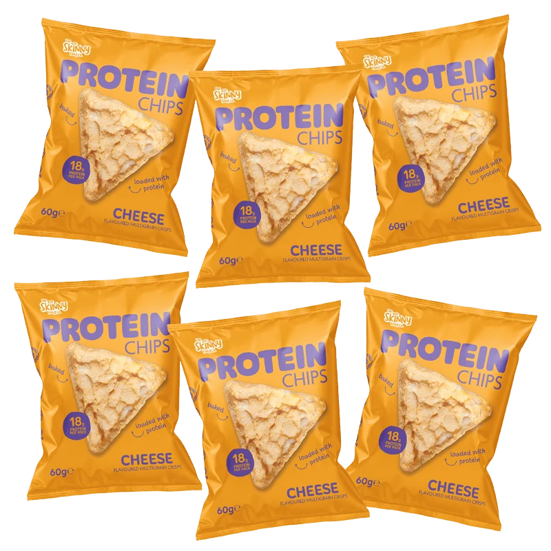 Chips proteicos Skinny sabor queso (compra múltiple, 6 x 60 g, 18 g de proteína por paquete)