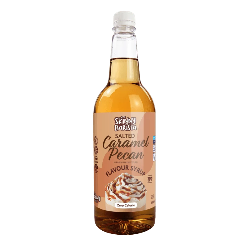 Jarabe de caramelo salado y nuez pecana Skinny Barista - Café Skinny sin azúcar y cero calorías - 1 litro