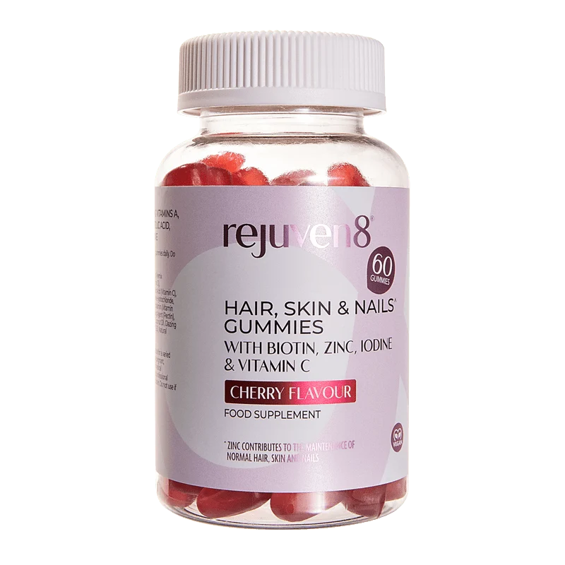Gomitas sabor cereza Rejuven8 para cabello, piel y uñas - 60 gomitas