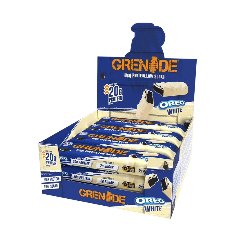 (Fecha de caducidad: 26 de septiembre) Barra Oreo White Grenade alta en proteínas y baja en azúcar, 60 g x 12