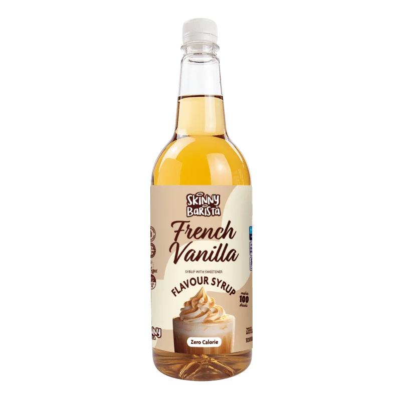 Jarabe de vainilla francesa Skinny Barista - Café Skinny sin azúcar y cero calorías - 1 litro