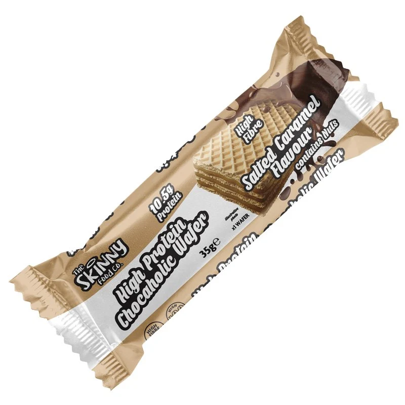 Barquillo con alto contenido proteico de caramelo salado Skinny Chocaholic, 35 g