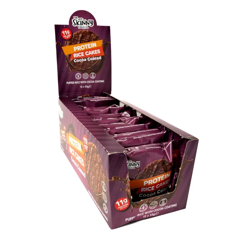 Tortita de arroz con chocolate y alto contenido proteico - Caja de 12 x 55 g
