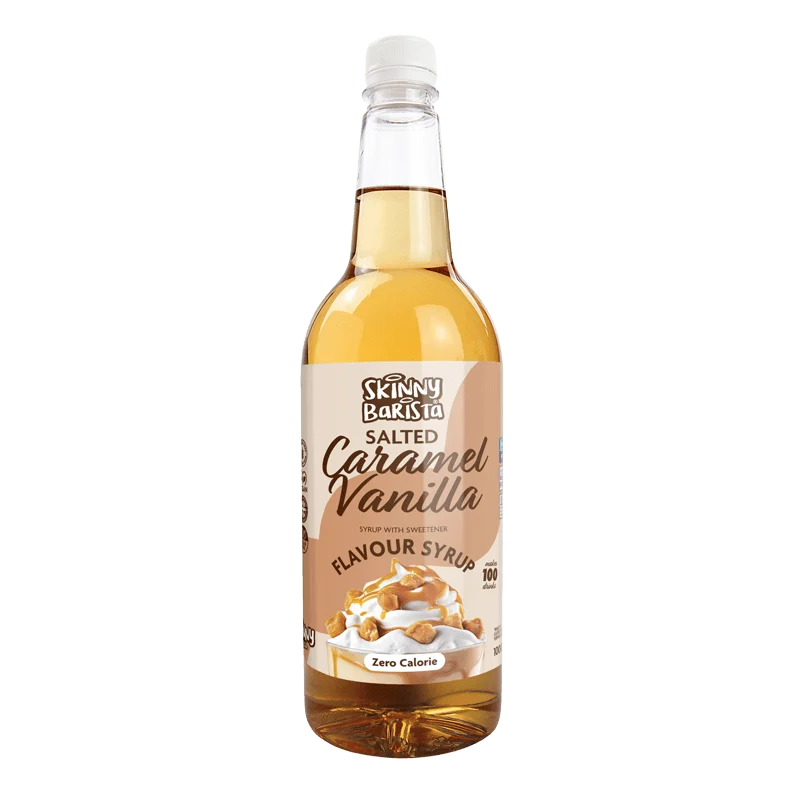 Jarabe de vainilla y caramelo salado Skinny Barista - Café Skinny sin azúcar y cero calorías - 1 litro