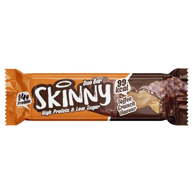 Barrita Duo Skinny con sabor a caramelo crujiente, alta en proteínas y baja en azúcar - 60 g
