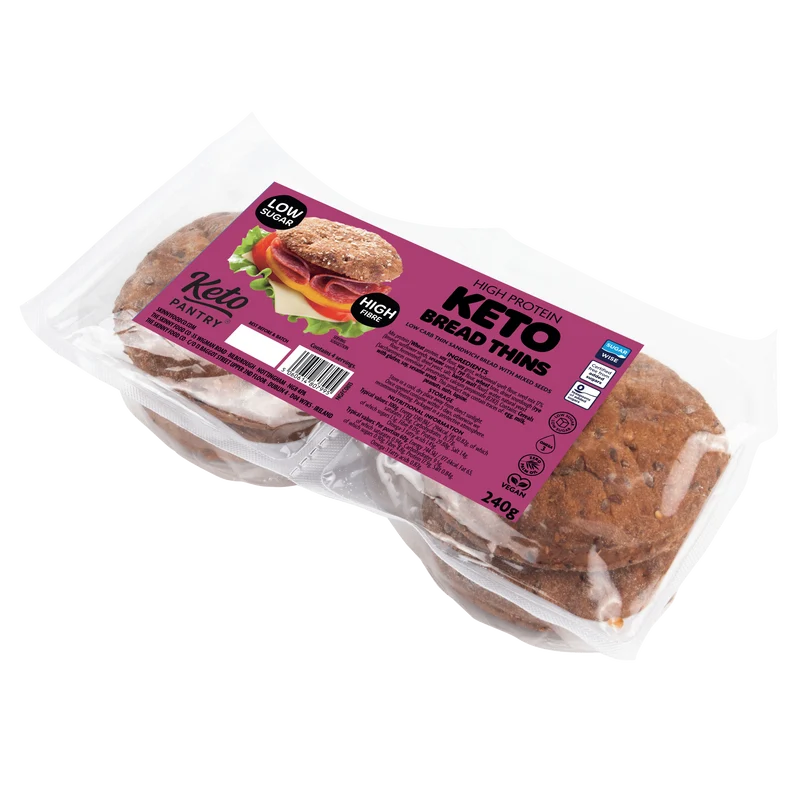 Panecillos finos tipo bagel de alto contenido proteico Keto Pantry - 17 g de proteína por unidad - 4 x 60 g
