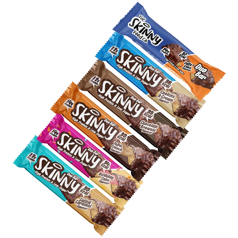 Paquete de seis barras dúo con alto contenido proteico y bajo contenido en azúcar (6 sabores)