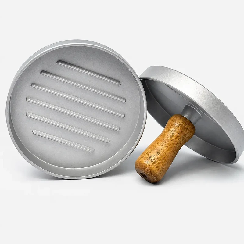 PRENSA HAMBURGUESAS INOX ACACIA 12X8CM