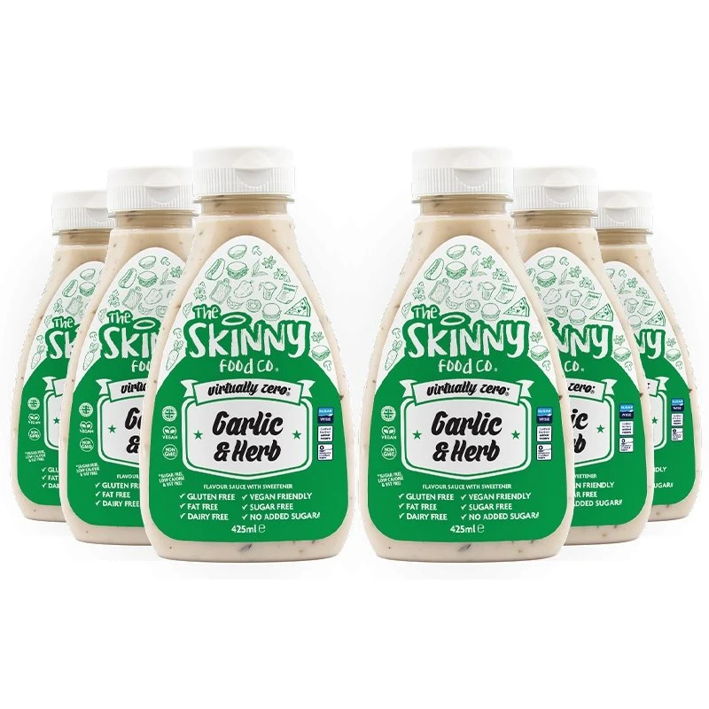 Salsa para Mojar Sabor Ajo y Hierbas - Virtually Zero© Skinny Sauce - 425ml x 6 Unidades