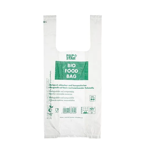 Bolsa Camiseta Compostable 55x28x20cm (alto x ancho x fuelle), 100 unid/rollo