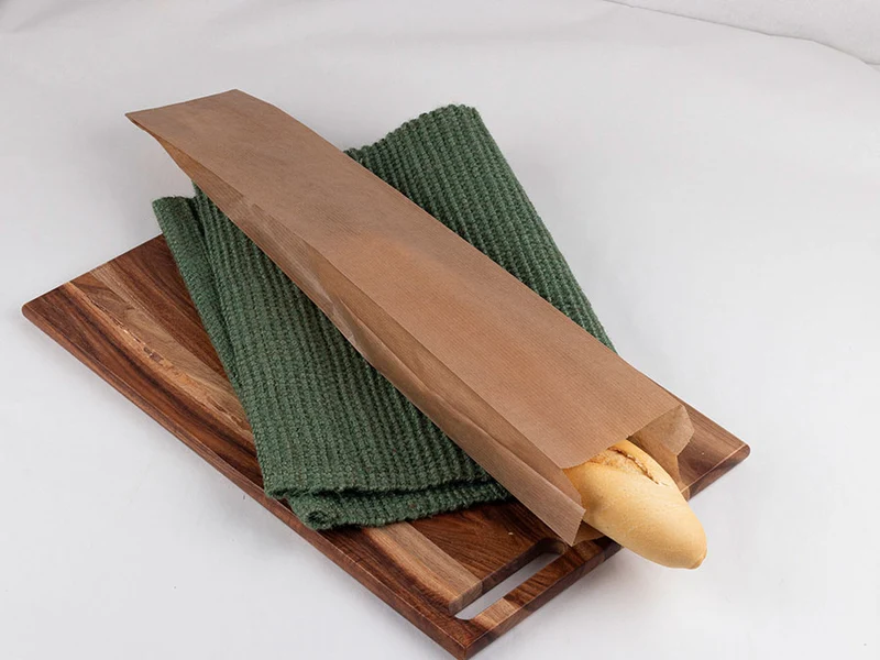 Bolsa Barra Pan Papel Kraft Verjurado 9+5x50cm