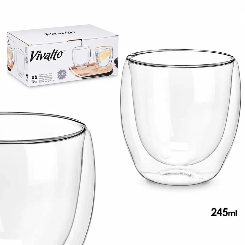 CAJA 6 VASOS BOROSILICATO AGUA 245 ML