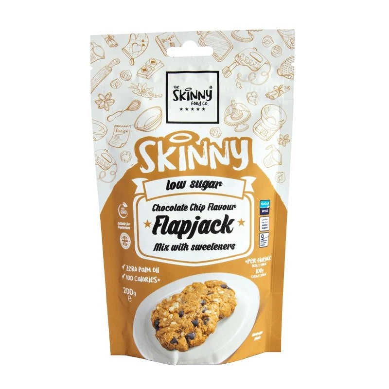 Mezcla para hornear flapjack con chispas de chocolate, baja en azúcar (Liquidación, Consumir preferentemente antes de junio de 2025) - 200 g