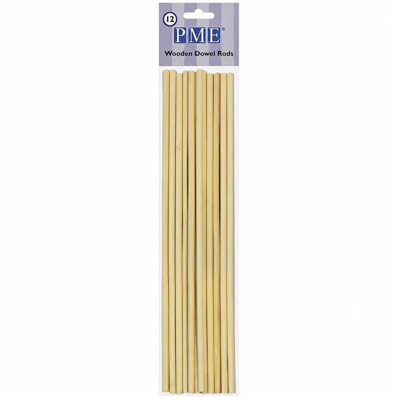 SET 12 PALITOS PILARES DE MADERA 30 CM PME