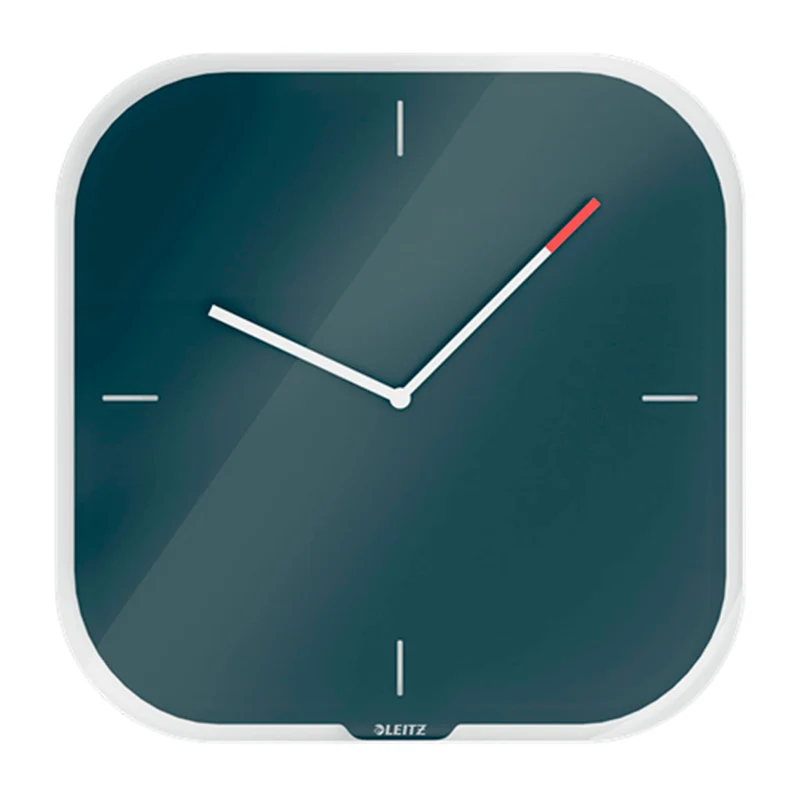 LEITZ Cosy - Reloj de Pared Analógico y Silencioso, Incluye Rotulador. Gris
