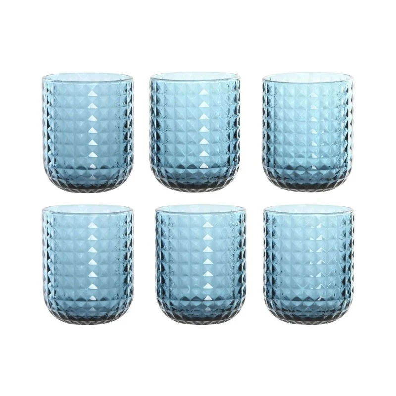 SET 6 VASOS CRISTAL 8X8X9,5 275ML AZUL