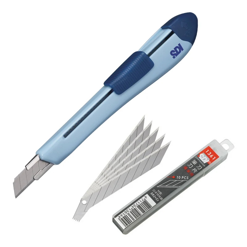 SDI Ergo Ease - Cutter para Manualidades con 10 Cuchillas de Recambio. Azul