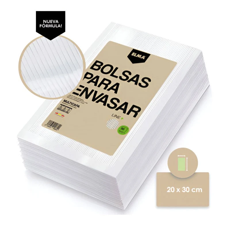 SET 50 BOLSAS LINE+ 20X30CM ELMA
